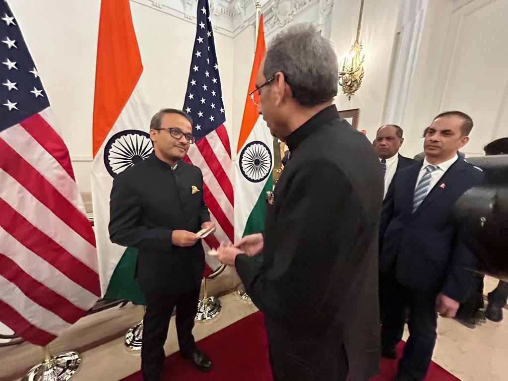 Dr. Vikram Dogra & Nalini Dogra at Indian Embassy