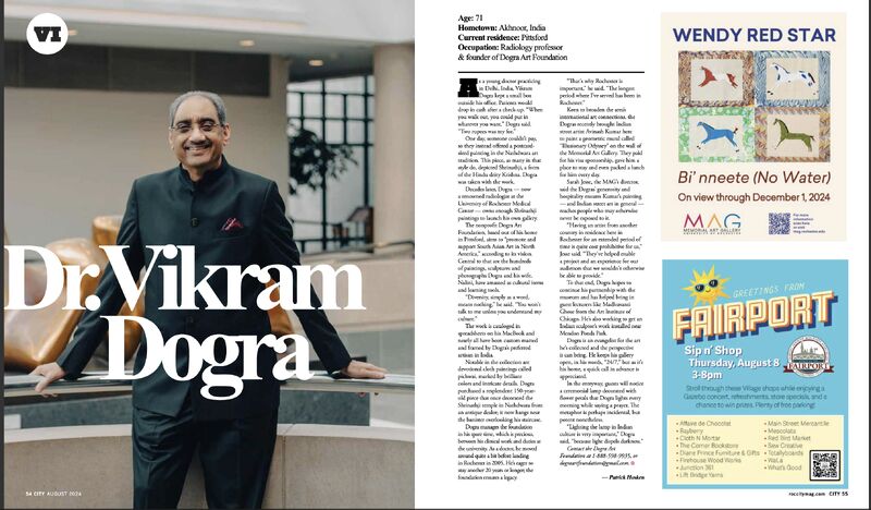 Founder of Dogra Art Foundation Dr. Vikram Dogra has been featured in the August issue of City Magazine!